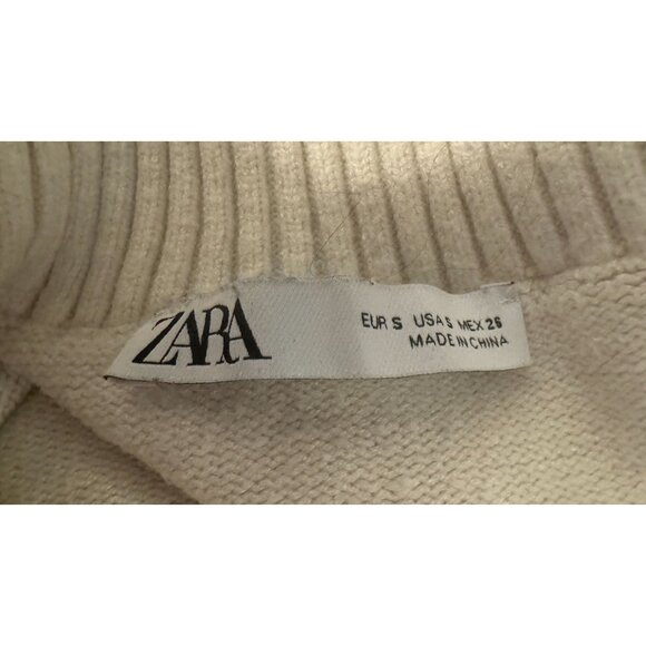 2/$30 ZARA Striped Small Knit Sweater Navy & Cream - Picture 4 of 13